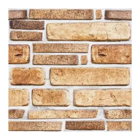 3D Brown Retro Stone Peel and Stick Wall Tile