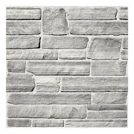 3D Grey Stone Peel and Stick Wall Tile