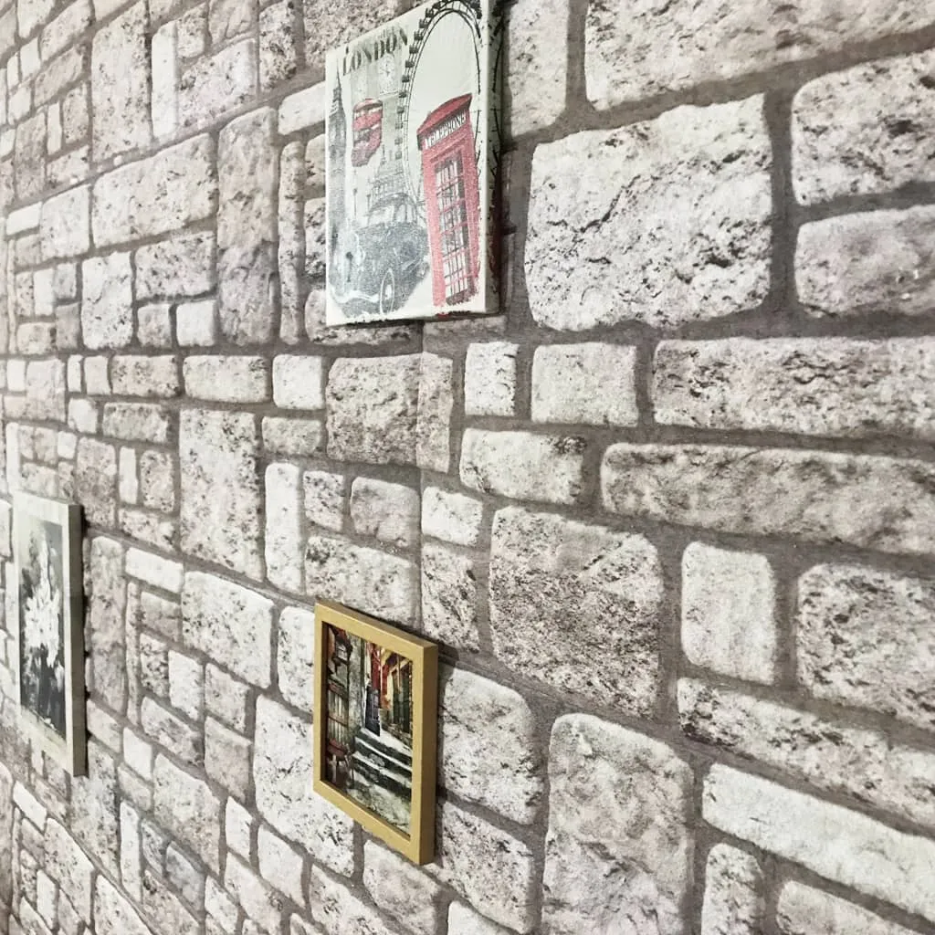 3D Wall Panels with Grey Brick Design 11 pcs EPS