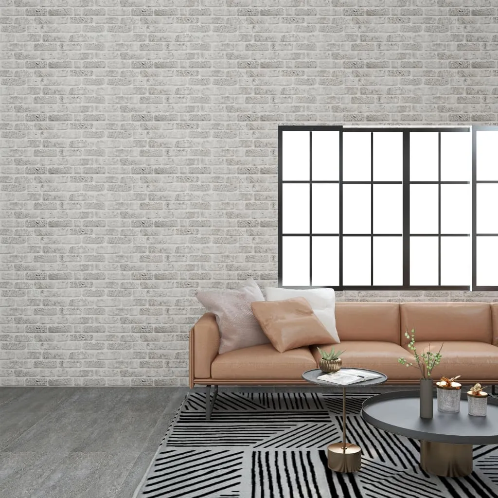 3D Wall Panels with Light Grey Brick Design 11 pcs EPS