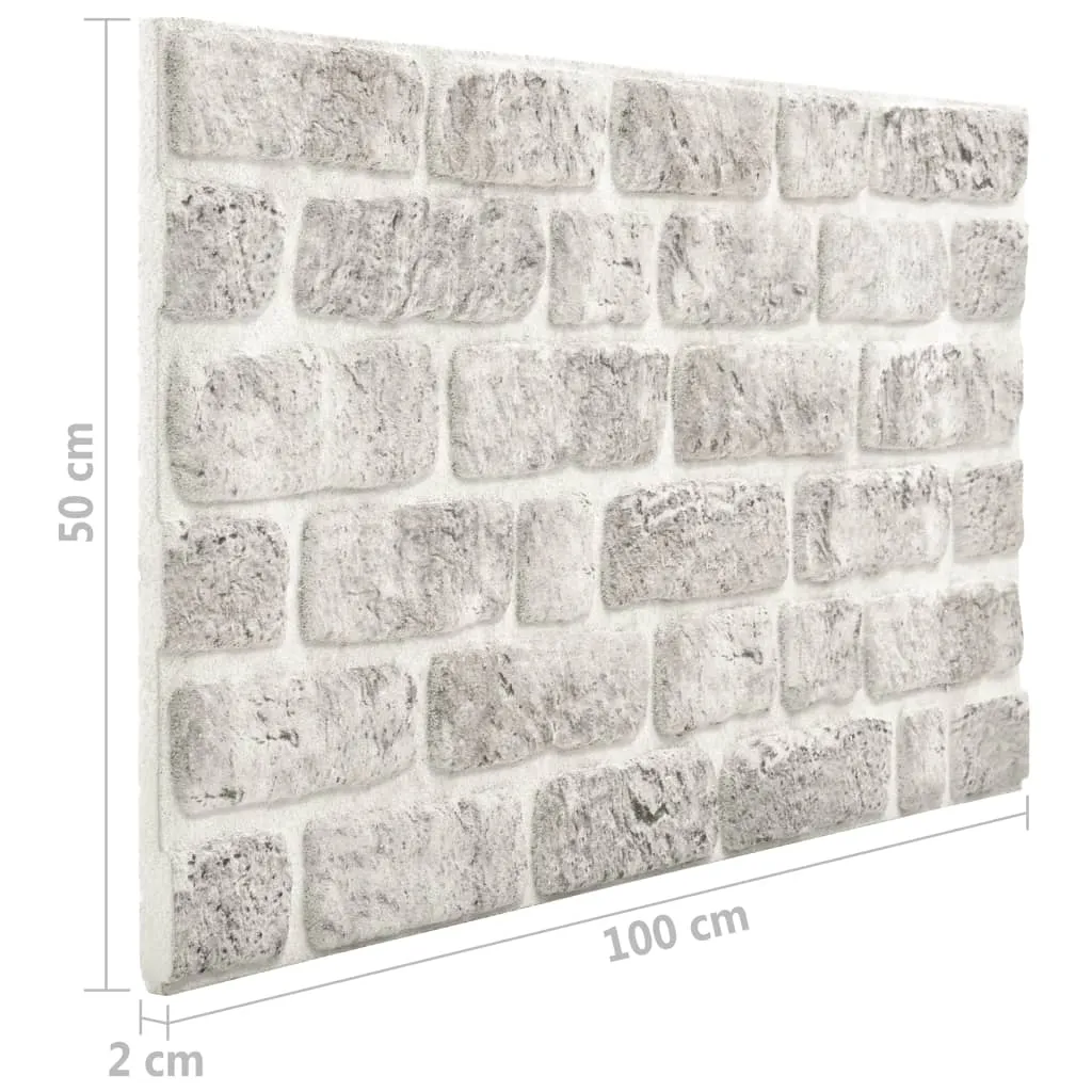 3D Wall Panels with Light Grey Brick Design 11 pcs EPS