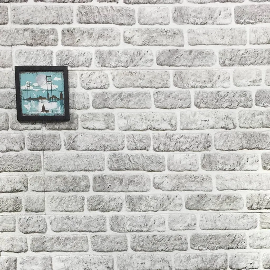 3D Wall Panels with Light Grey Brick Design 11 pcs EPS