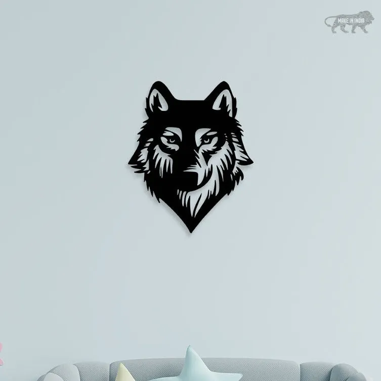 3D Wolves Face Metal Wall Art