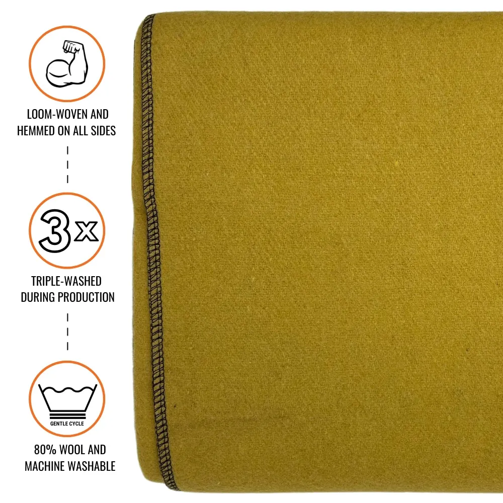 Arcturus Military Wool Blanket - Gold | 4.5 lbs (64" x 88")