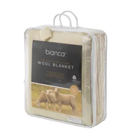 Australian Wool Blanket 480gsm Cream by bianca