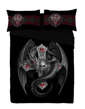 Autumn Bedroom Decor - GOTHIC DRAGON - Duvet & Pillows Covers Set UK Kingsize/US Queen