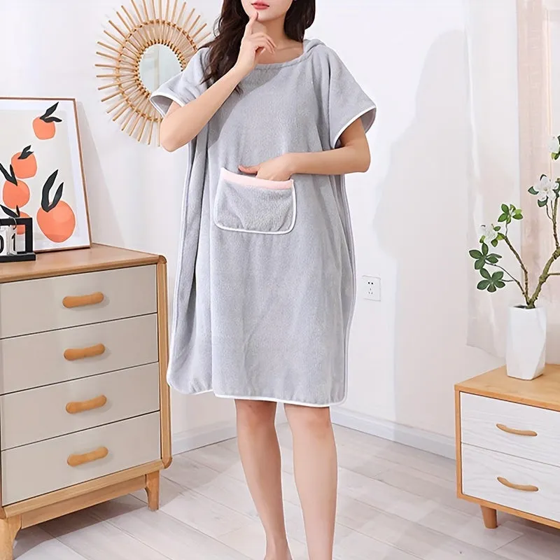 Bathrobe, Extra-Large, Quick-Dry, Absorbent, Spa, Oversized, Robe, Hooded, Long, Cape, Luxurious, Comfortable, Modern Style, Theme Patterns, Lightweight Wrap