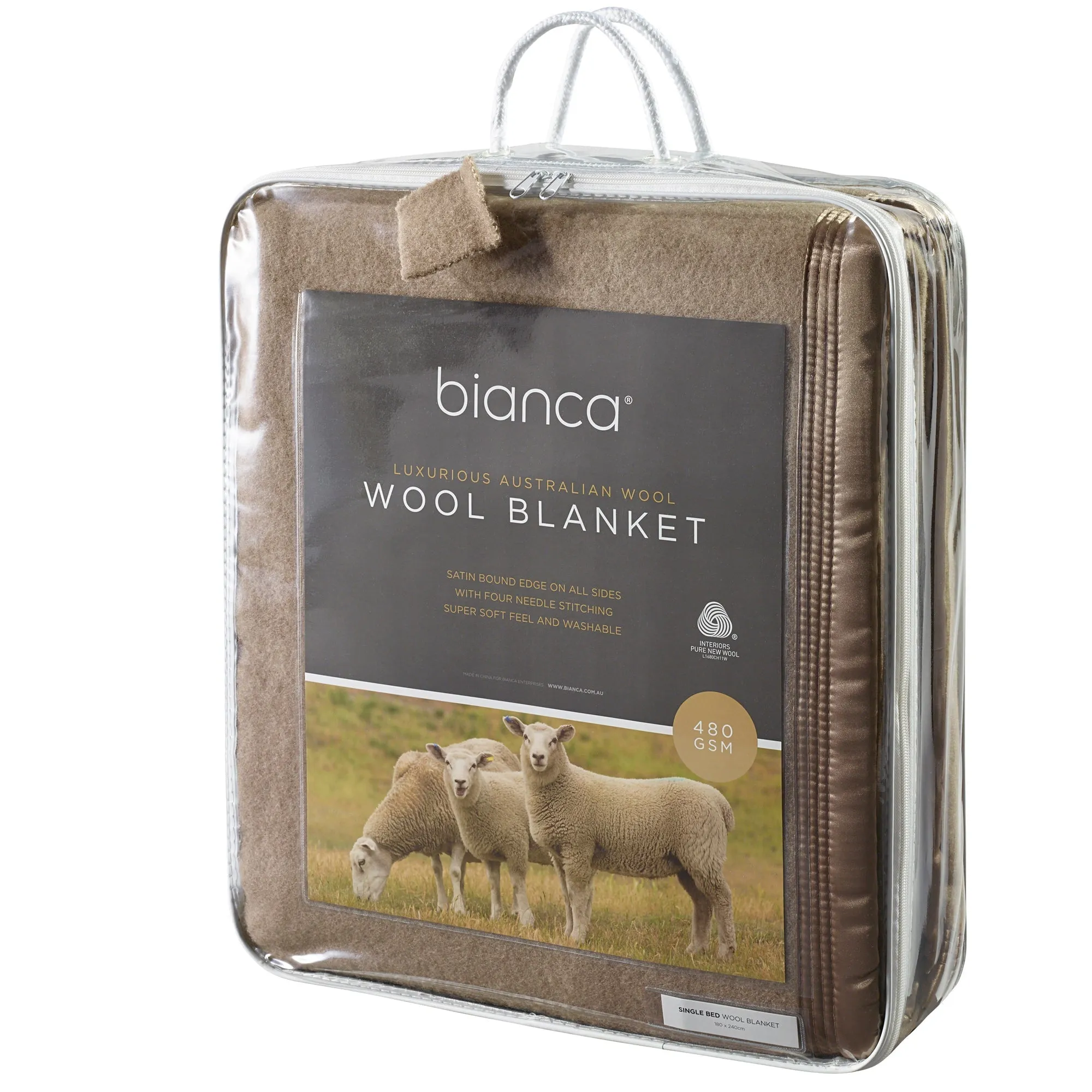 Bianca Australian Wool Blanket - Mocca