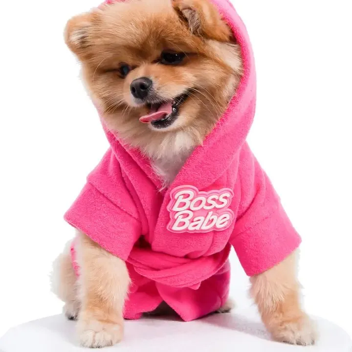 Boss Babe Dog Bathrobe