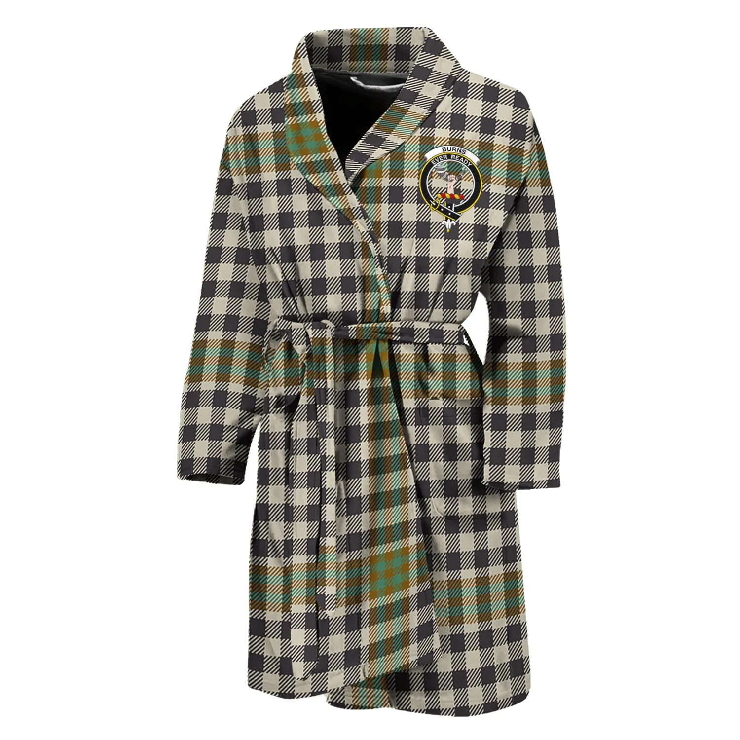 Burns Check Tartan Bathrobe with Family Crest