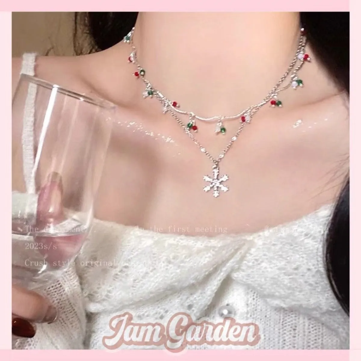 Christmas Snowflake Zircon Autumn And Winter Necklace