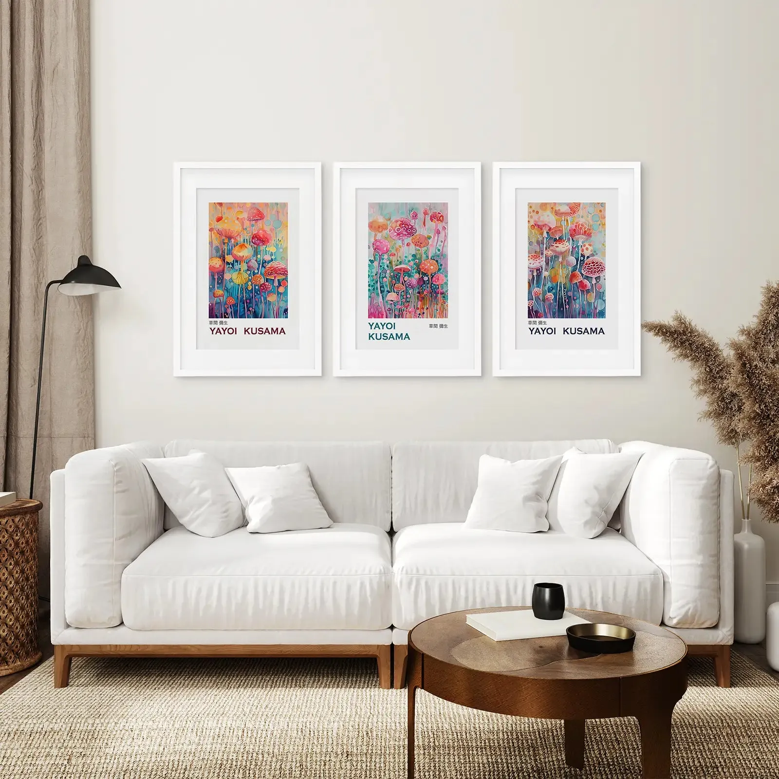 Colorful Yayoi Kusama 3 Piece Wall Art Prints