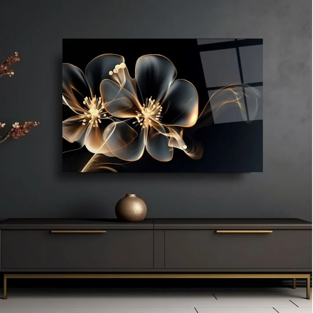 Ethereal Blossom Glass Wall Art