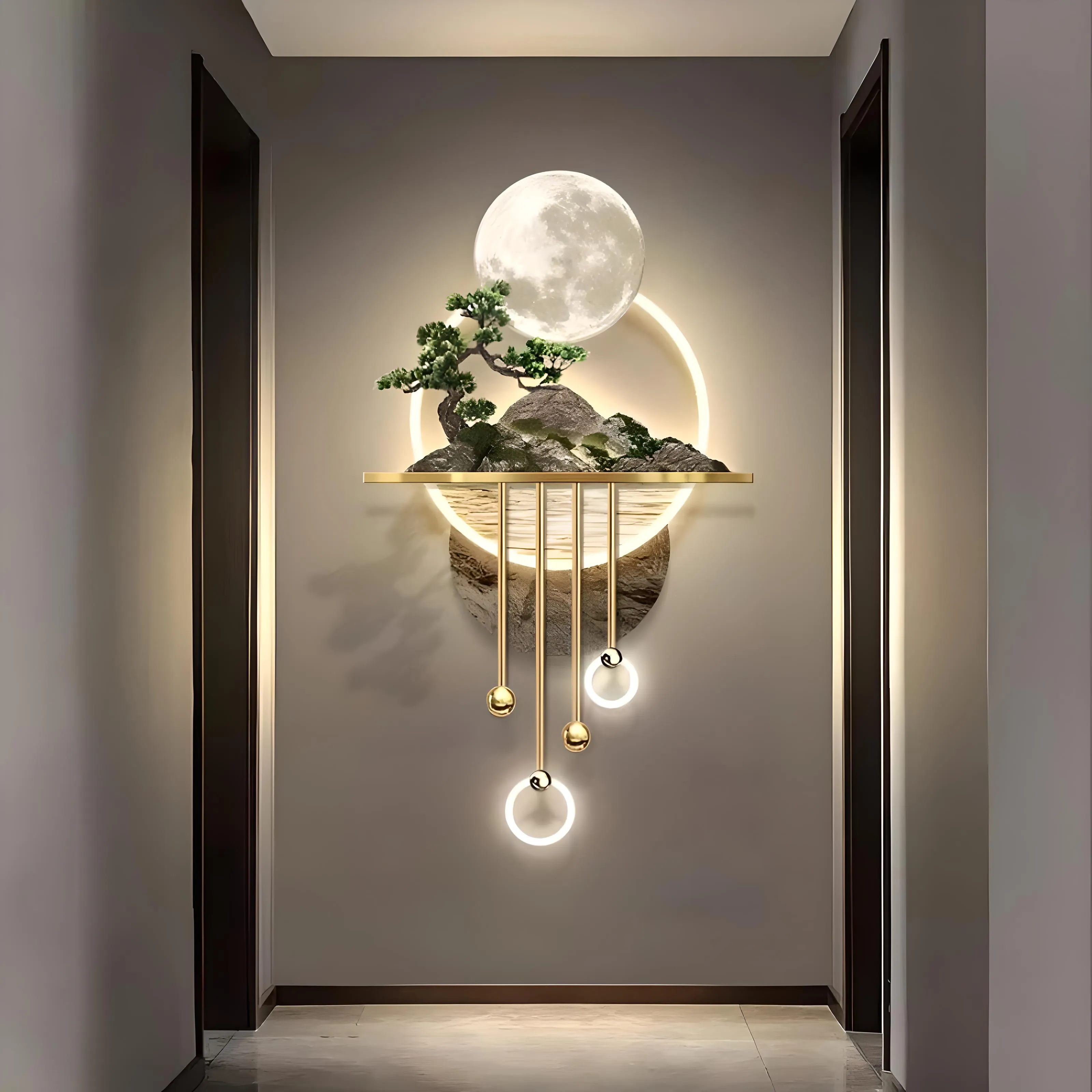 Fairy Garden Unique Wall Decor Metal Lighting Showpice