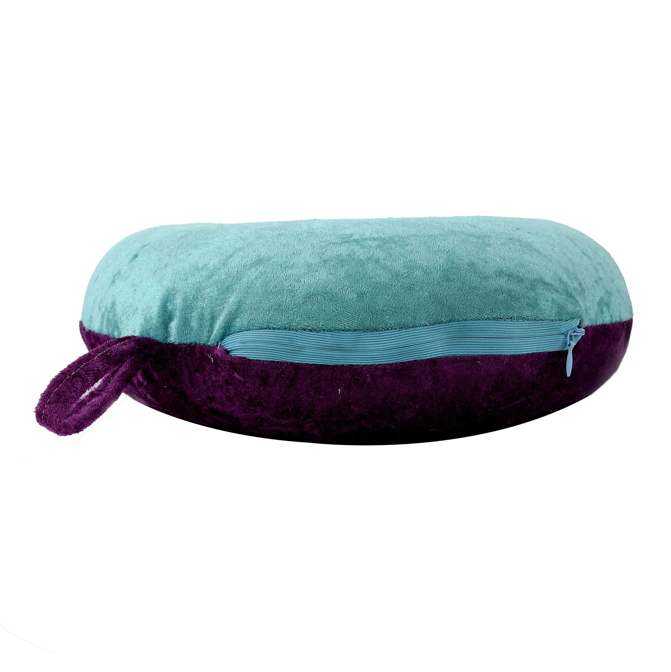 Kuber Industries 2 Pieces Unisex U-Shaped 100 Percent Pure Memory Foam Soft Cushions Neck Rest Pillow for Travel, Car, Train, Flight, Bus (Purple & Green,Black & Grey)-CTKTC39220