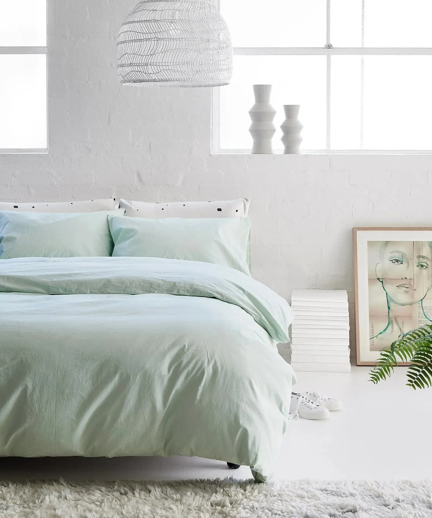 Light Green Organic Cotton Duvet Cover