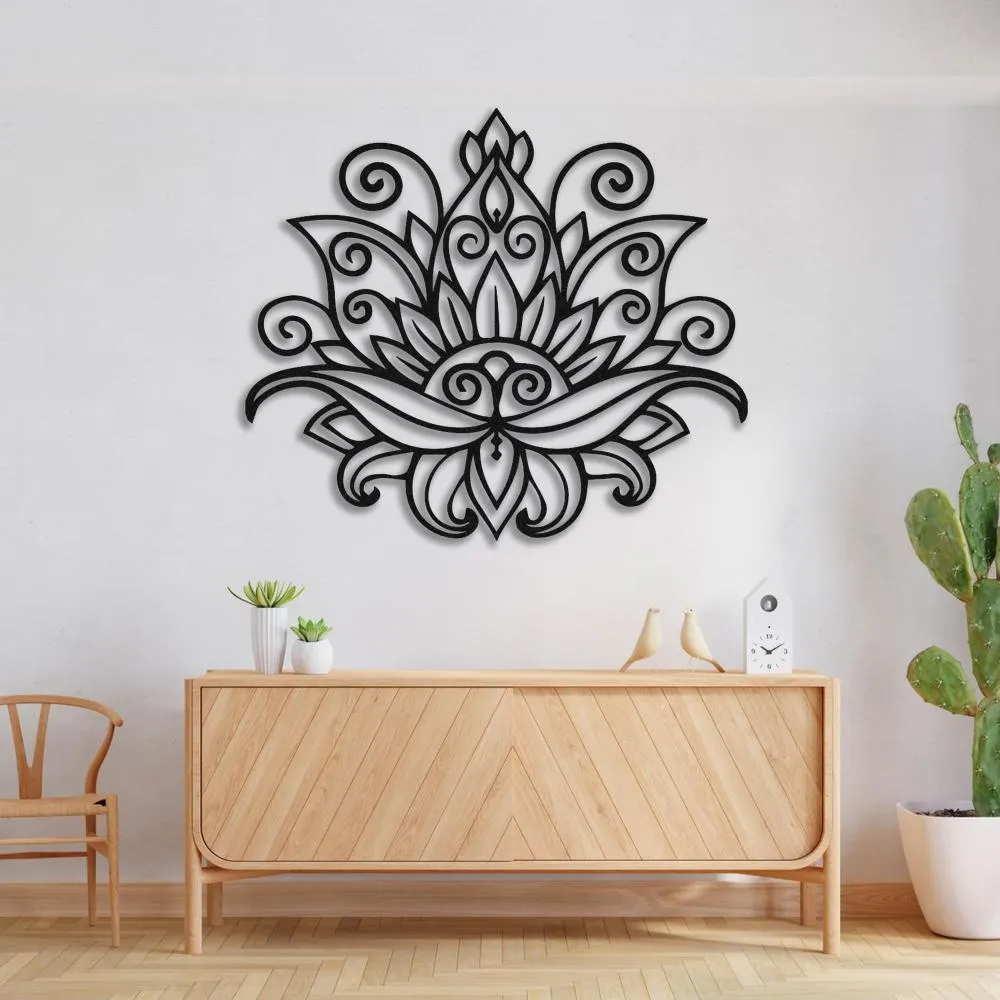 Mandala Lotus Metal Wall Art