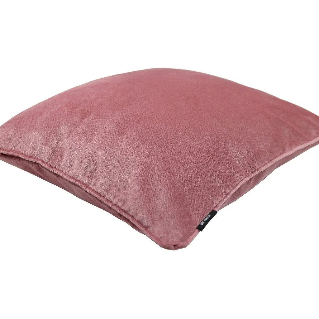 Matt Blush Pink Piped Velvet Cushion