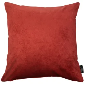 Matt Rust Red Velvet Modern Look Plain Cushion