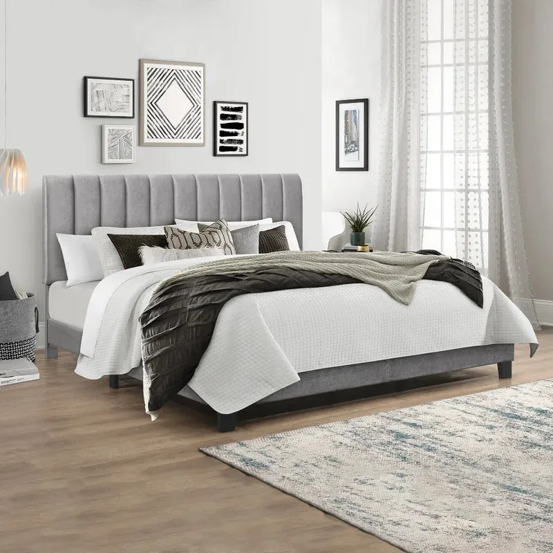 Novel Upholstered King Low Profile Platform Bed