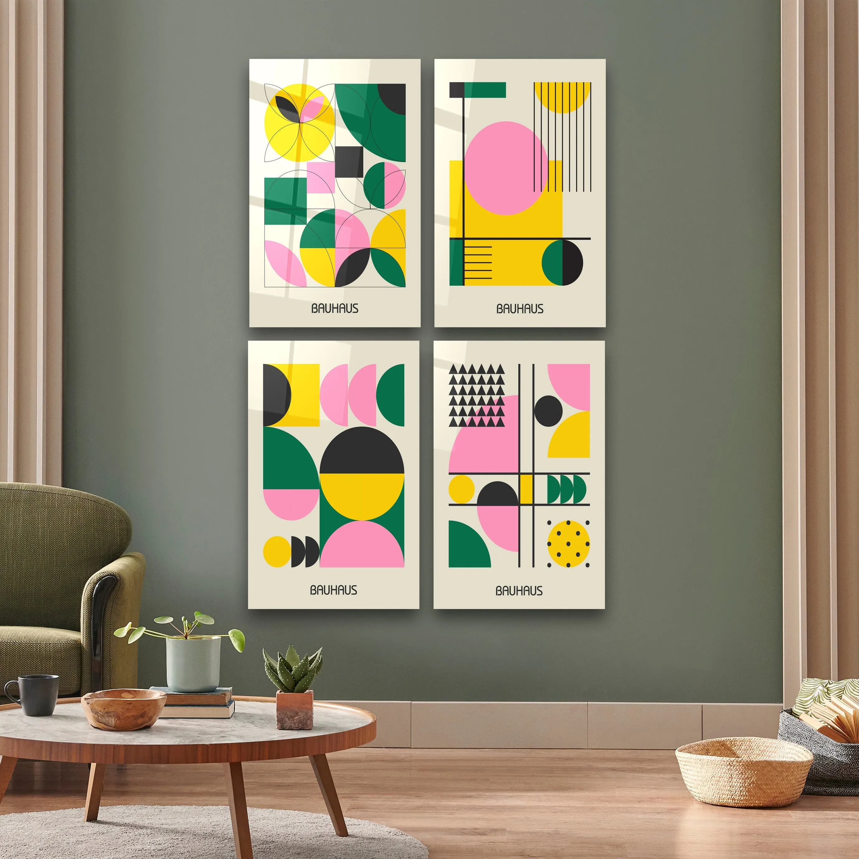 ."Bauhaus 2 Quadro". Contemporary Gallery Collection Glass Wall Art