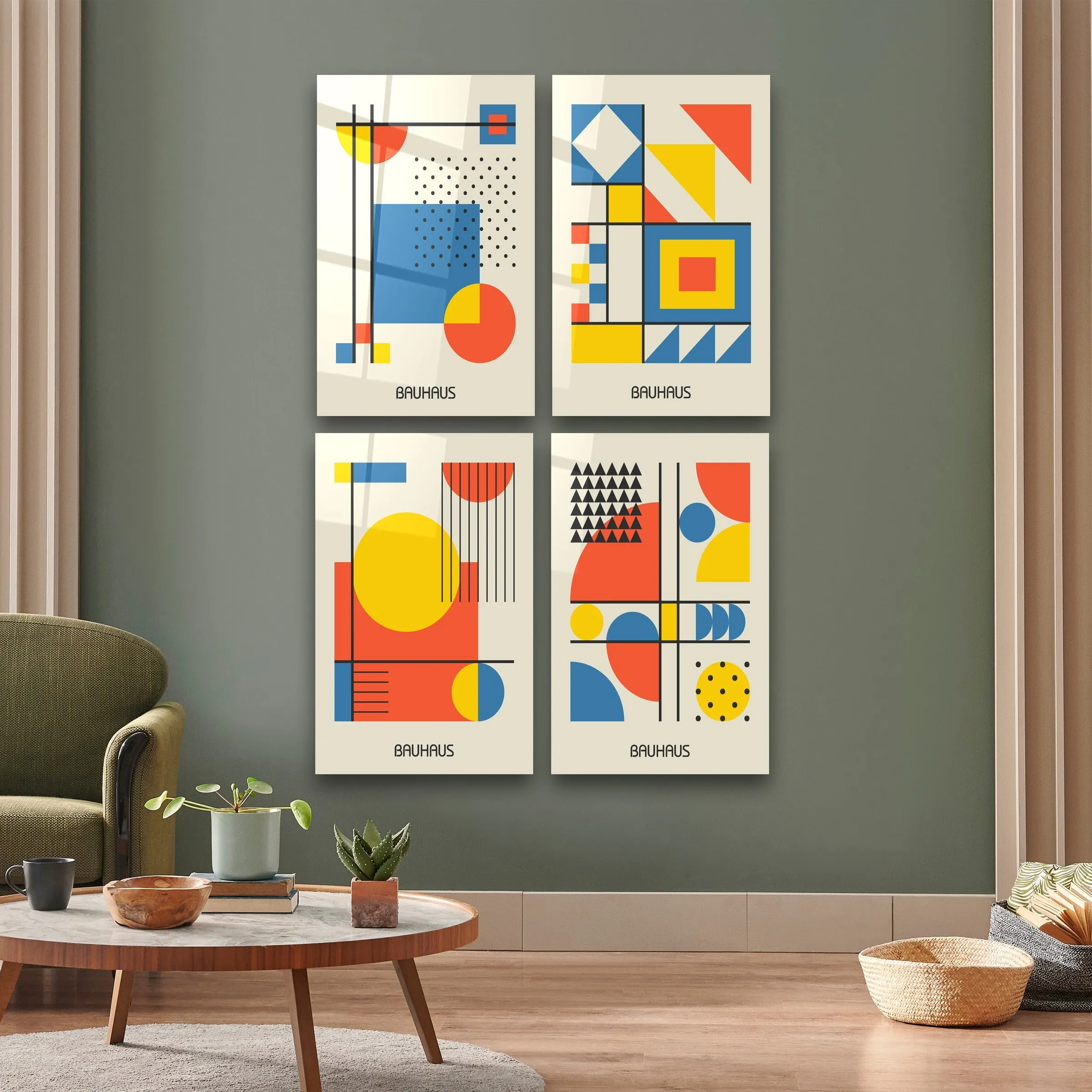 ."Bauhaus Quadro". Contemporary Gallery Collection Glass Wall Art