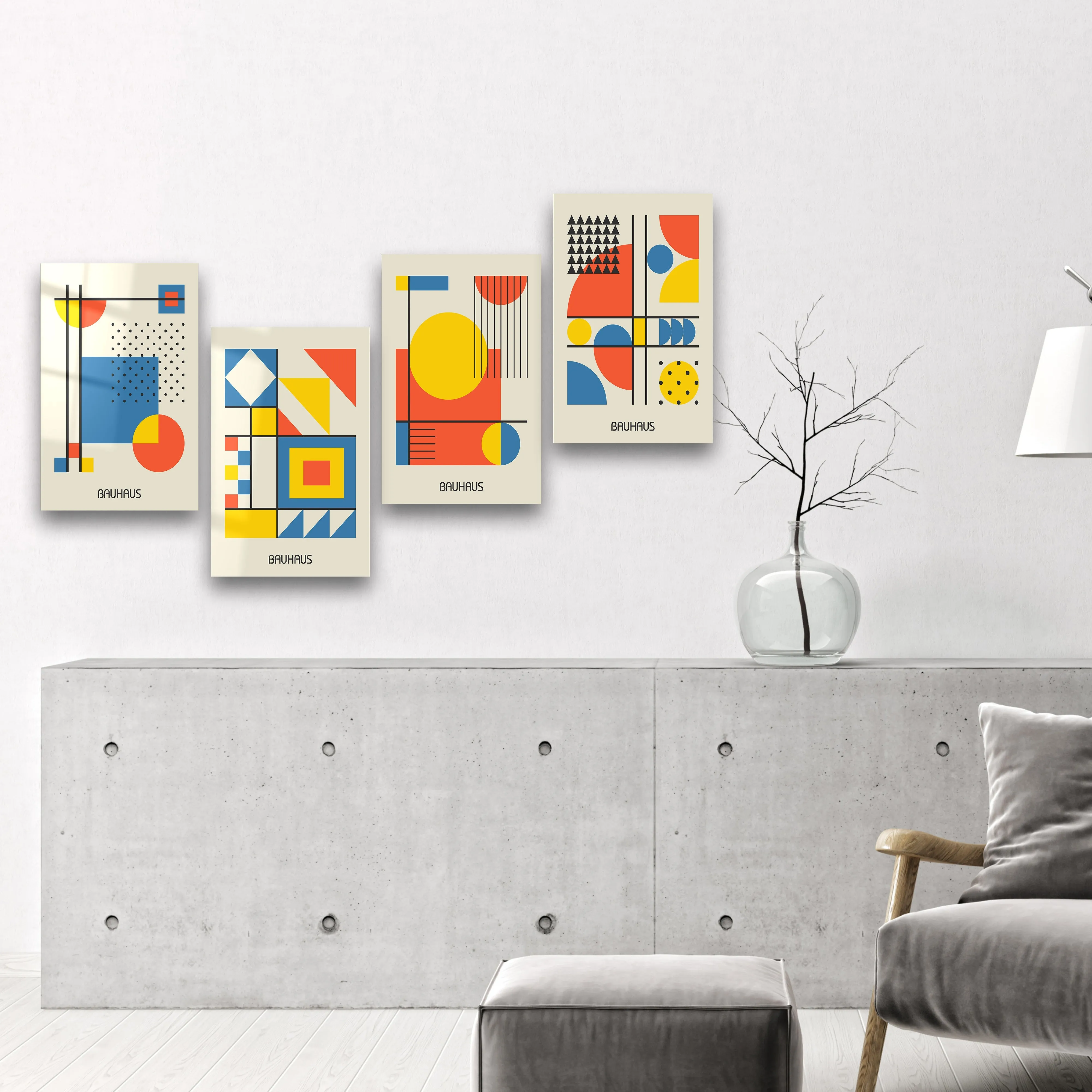 ."Bauhaus Quadro". Contemporary Gallery Collection Glass Wall Art