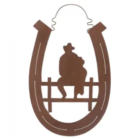 "Father & Son" Western Horseshoe Metal Wall Art