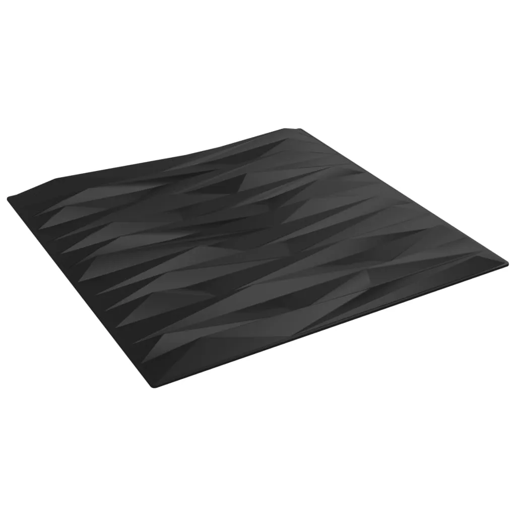 Wall Panels 24 pcs Black 50x50 cm EPS 6 m² Stone