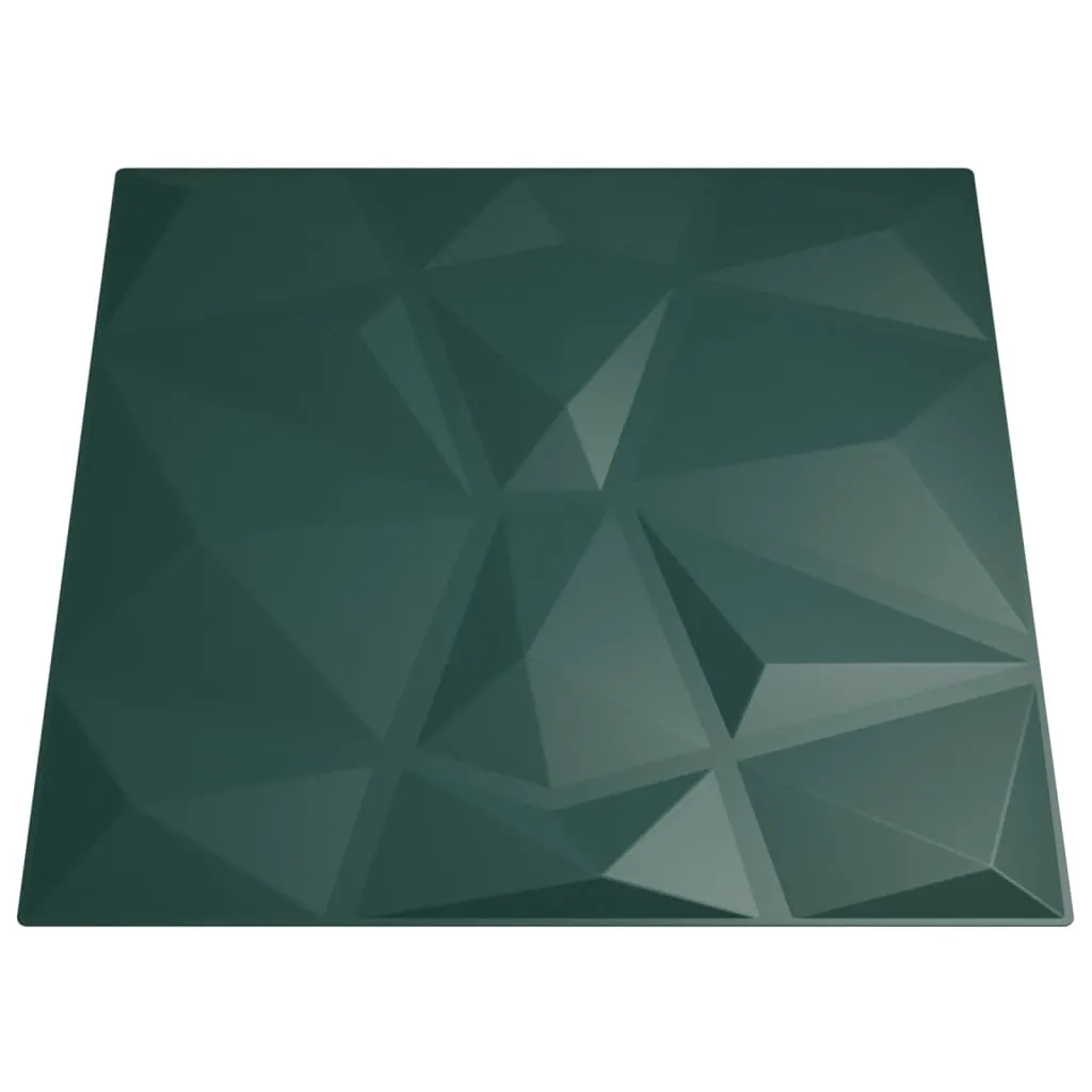 Wall Panels 24 pcs Green 50x50 cm XPS 6 m² Diamond