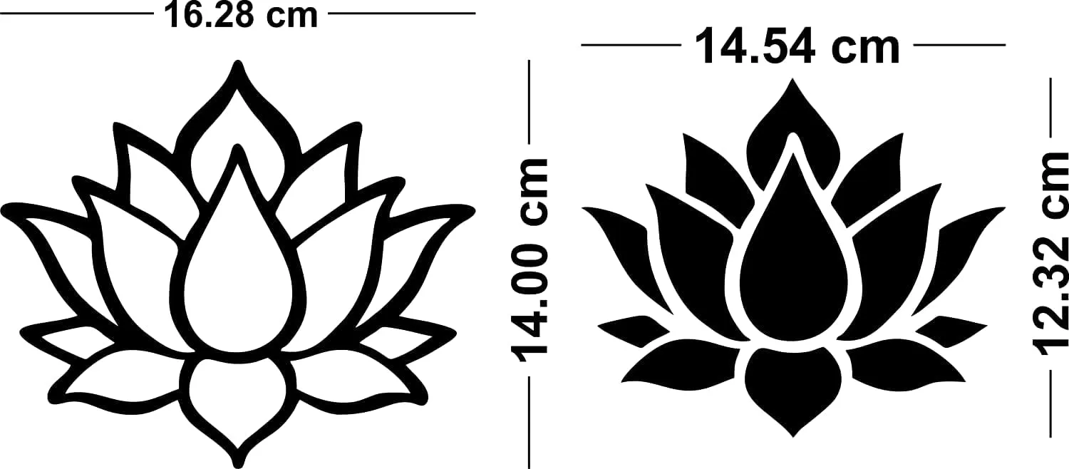 Wall1ders Small Lotus Red (Pack of 2) Acrylic Mirror Stickers for Wall, Decorative Items Home Decoration for Bedroom, Living Room, Office, Study Room